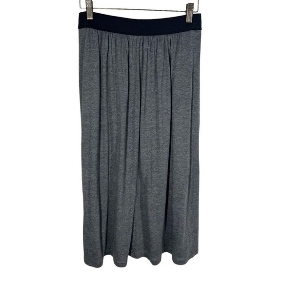 Peruvian Connection Grey Modal Blend Below Knee Pull On Skirt Medium - Picture 2 of 8